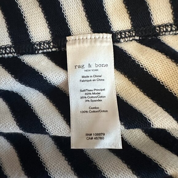 Women's S NWT Rag & Bone Kat Split Back Tank Top White/Navy Split Back - Picture 10 of 11